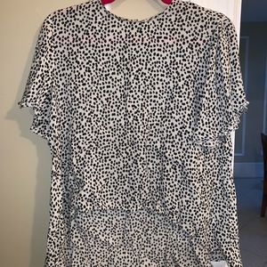 Cropped Animal Print black and white Zara shirt